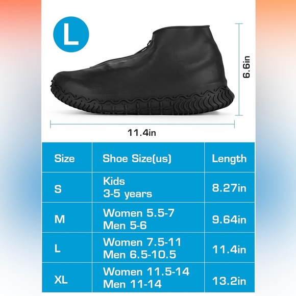 ‼️Shoe Rain Cover Black Reusable Non-Slip - Picture 9 of 12